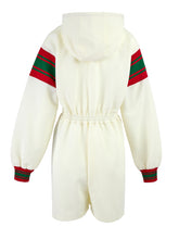 Gucci Cream Polyester Hooded Logo Sweatsuit